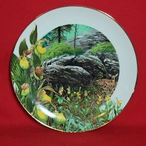 VTG Decorative Plate Royal Windsor Lady Slipper Orchid Wildflowers of the South
